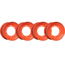 bobcat s740 set of 4 titan wheels 16.5x9.75 large pilot hole for 12x16.5 tires