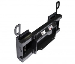 conversion interface from mini uni mount (machine) to uni skid steer mount (attachment) (not guaranteed to fit all attachment brands due to slight variations in