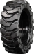 set of 4 33x12-20 (12-16.5) traxter heavy duty solid rubber skid steer tires - 8 on 8" bolt rim