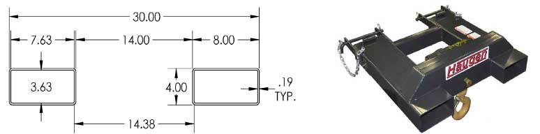 Standard Frame Fork Mounted Swivel Hooks Dimensions